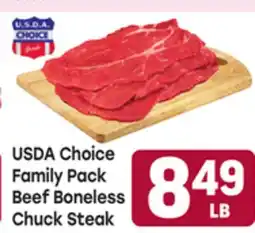 Tony’s Fresh Market USDA Choice Family Pack Beef Boneless Chuck Steak offer