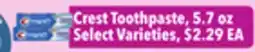 Tony’s Fresh Market Crest Toothpaste offer