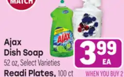 Tony’s Fresh Market Ajax Dish Soap o Readi Plates offer