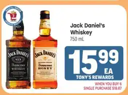 Tony’s Fresh Market Jack Daniel's Whiskey offer