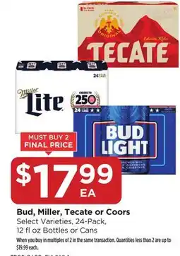 Food 4 Less Bud, Miller, Tecate or Coors offer