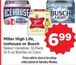 Food 4 Less Miller High Life, Icehouse or Busch offer