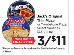 Food 4 Less Jack's Original Thin Pizza offer