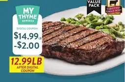 Fresh Thyme Certified Angus Beef Boneless New York Strip Steak offer