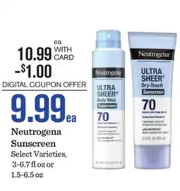 Mariano's Neutrogena Sunscreen offer