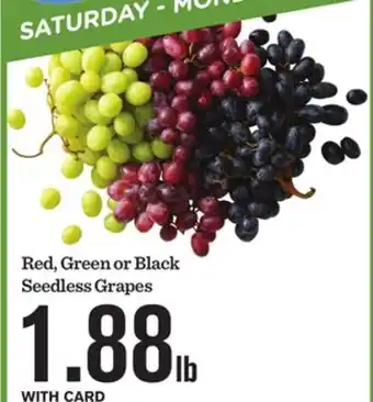 Mariano's Red, Green or Black Seedless Grapes offer