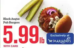 Mariano's Black Angus Pub Burgers offer