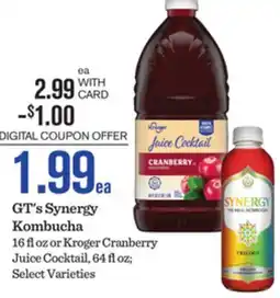 Mariano's GT's Synergy Kombucha offer