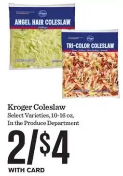 Mariano's Kroger Coleslaw offer