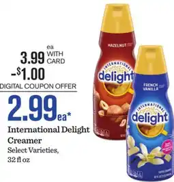 Mariano's International Delight Creamer offer