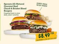 Sprouts Farmers Market Sprouts All-Natural Gourmet Beef Chuck & Brisket Blend Burgers offer