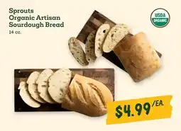 Sprouts Farmers Market Sprouts Organic Artisan Sourdough Bread offer