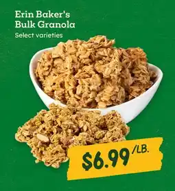 Sprouts Farmers Market Erin Baker's Bulk Granola offer