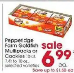 Giant Eagle Pepperidge Farm Goldfish Multipacks or Cookies offer