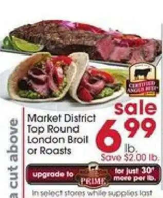 Giant Eagle Market District Top Round London Broil or Roasts offer