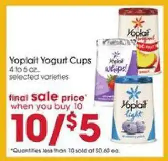 Giant Eagle Yoplait Yogurt Cups offer