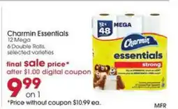 Giant Eagle Charmin Essentials offer