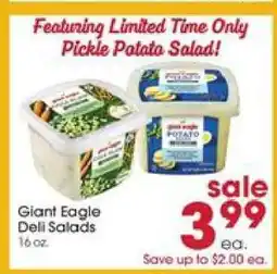 Giant Eagle Giant Eagle Deli Salads offer