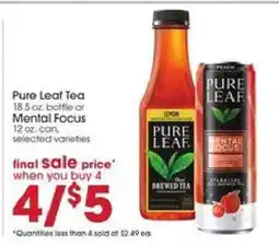 Giant Eagle Pure Leaf Tea or Mental Focus offer