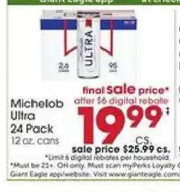 Giant Eagle Michelob Ultra offer