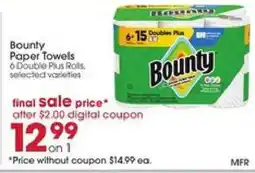Giant Eagle Bounty Paper Towels offer