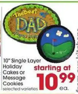 Giant Eagle 10 Single Layer Holiday Cakes or Message Cookies offer