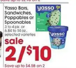Giant Eagle Yasso Bars, Sandwiches, Poppables or Spoonables offer