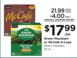 Kroger Green Mountain or McCafé K-Cups offer