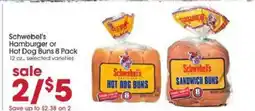 Giant Eagle Schwebel's Hamburger or Hot Dog Buns 8 Pack offer