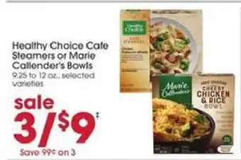 Giant Eagle Healthy Choice Café Steamers or Marie Callender’s Bowls offer