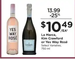 Kroger La Marca, Kim Crawford or Yes Way Rosé offer