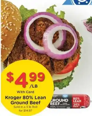 Kroger Kroger 80% Lean Ground Beef offer