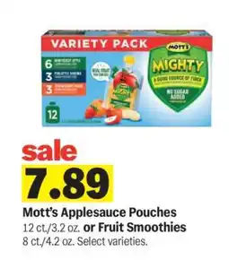 Meijer Mott's Applesauce Pouches or Fruit Smoothies offer
