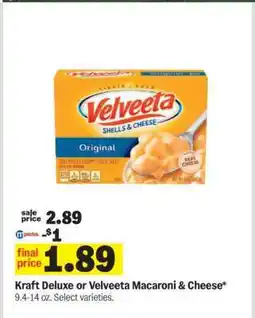 Meijer Kraft Deluxe or Velveeta Macaroni & Cheese offer