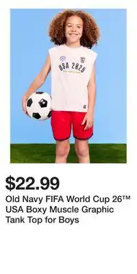Old Navy Old Navy FIFA World Cup 26 USA Boxy Muscle Graphic Tank Top for Boys offer