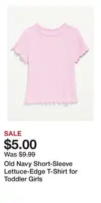 Old Navy Old Navy Short-Sleeve Lettuce-Edge T-Shirt for Toddler Girls offer