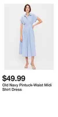 Old Navy Old Navy Pintuck-Waist Midi Shirt Dress offer