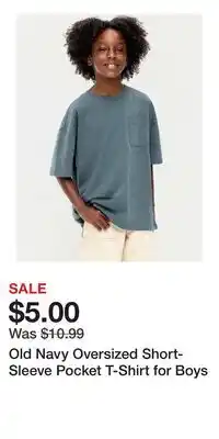 Old Navy Old Navy Oversized Short-Sleeve Pocket T-Shirt for Boys offer