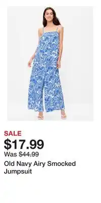Old Navy Old Navy Airy Smocked Jumpsuit offer