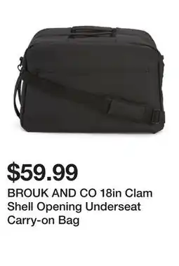 Marshalls BROUK AND CO 18in Clam Shell Opening Underseat Carry-on Bag offer