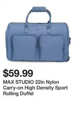 Marshalls MAX STUDIO 22in Nylon Carry-on High Density Sport Rolling Duffel offer
