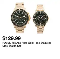 Marshalls FOSSIL His And Hers Gold Tone Stainless Steel Watch Set offer