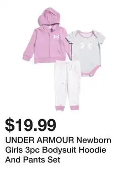 Marshalls UNDER ARMOUR Newborn Girls 3pc Bodysuit Hoodie And Pants Set offer