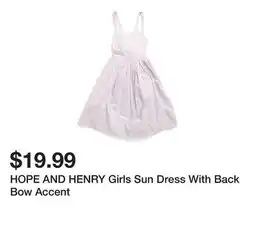 Marshalls HOPE AND HENRY Girls Sun Dress With Back Bow Accent offer