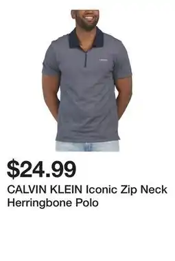 Marshalls CALVIN KLEIN Iconic Zip Neck Herringbone Polo offer