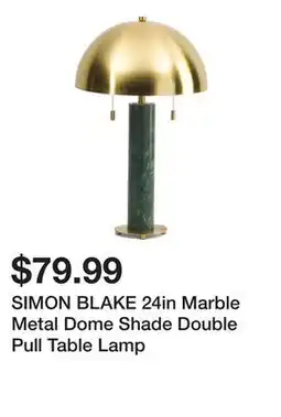 Marshalls SIMON BLAKE 24in Marble Metal Dome Shade Double Pull Table Lamp offer