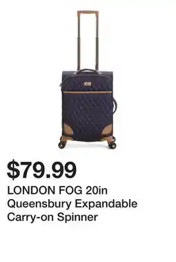 Marshalls LONDON FOG 20in Queensbury Expandable Carry-on Spinner offer