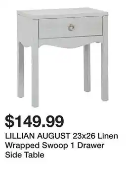 Marshalls LILLIAN AUGUST 23x26 Linen Wrapped Swoop 1 Drawer Side Table offer