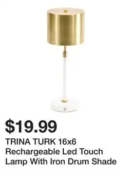 Marshalls TRINA TURK 16x6 Rechargeable Led Touch Lamp With Iron Drum Shade offer