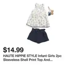 Marshalls HAUTE HIPPIE STYLE Infant Girls 2pc Sleeveless Shell Print Top And Shorts Set With Charm offer